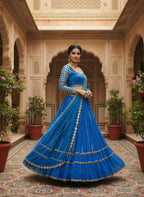 Lehenga Mart Designer Indian Wedding Lehenga Choli-Blue | Grocsy