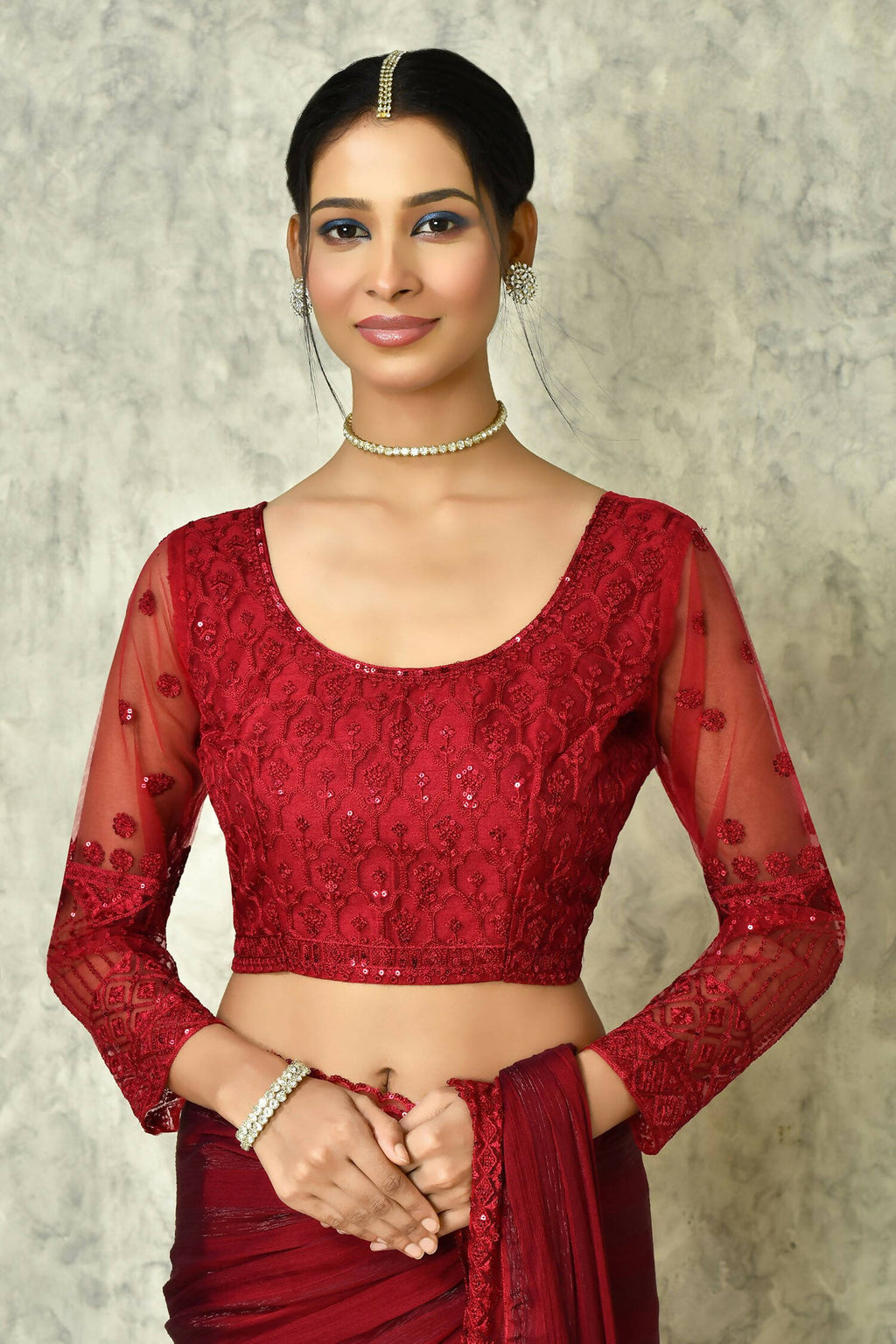 Maroon Silk Stripe Saree With Blouse Piece - Purvi | Grocsy