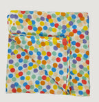 Kindermum Organic Cotton Muslin Swaddle Blanket 110 Cm X 110 Cm - Set Of 2 - Colorful Polka And Whale | Grocsy