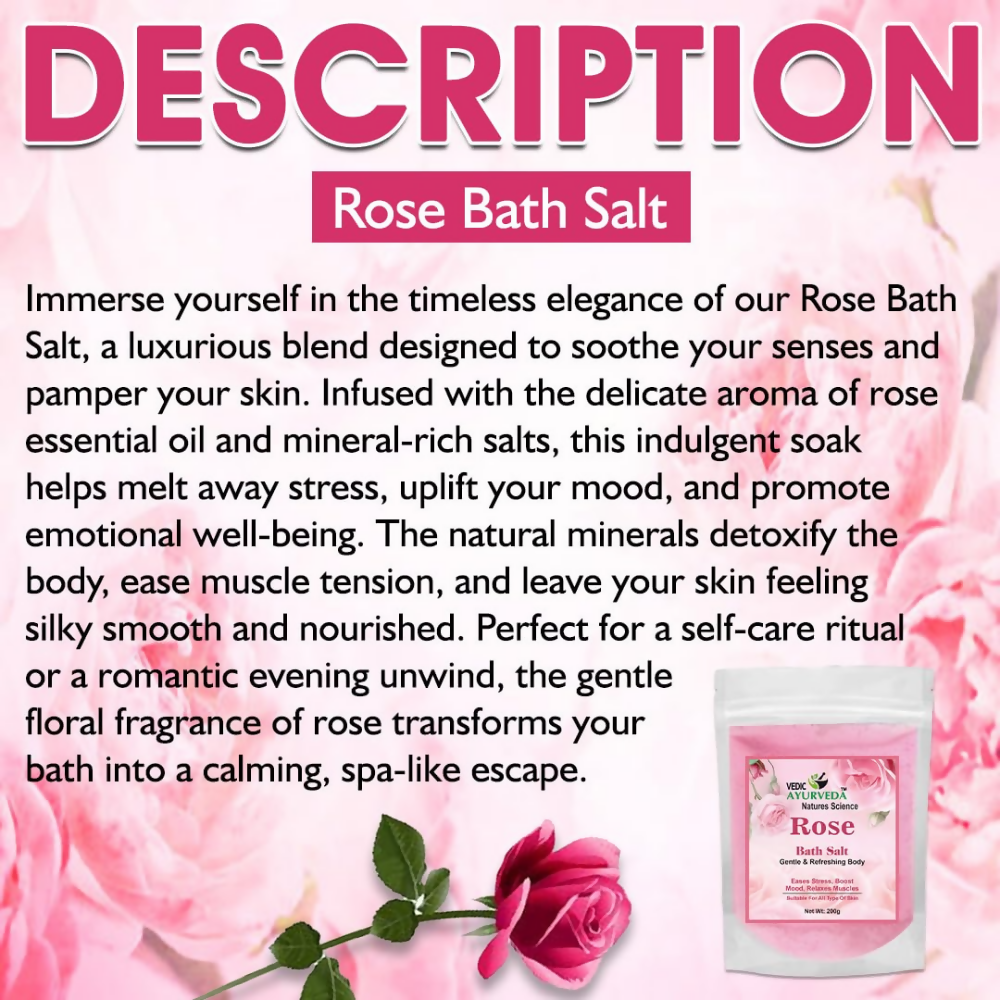VedicAyurveda Rose Bath Salt | Grocsy
