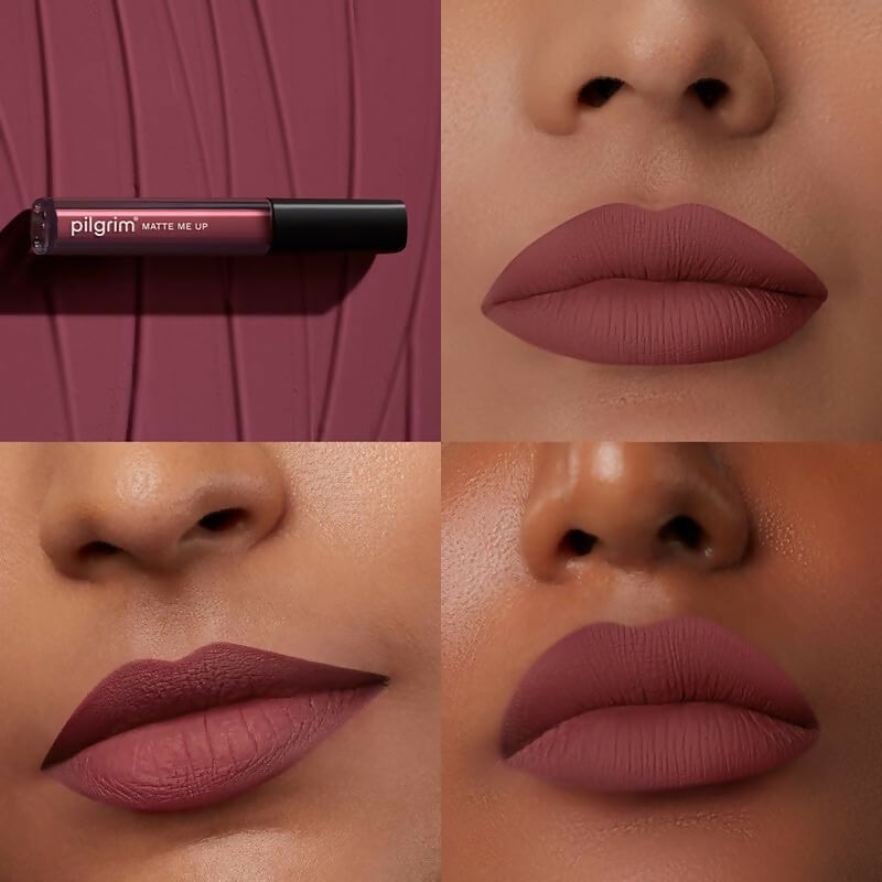 Pilgrim Liquid Matte Lipstick with Hyaluronic Acid - Flirty Rose | Grocsy
