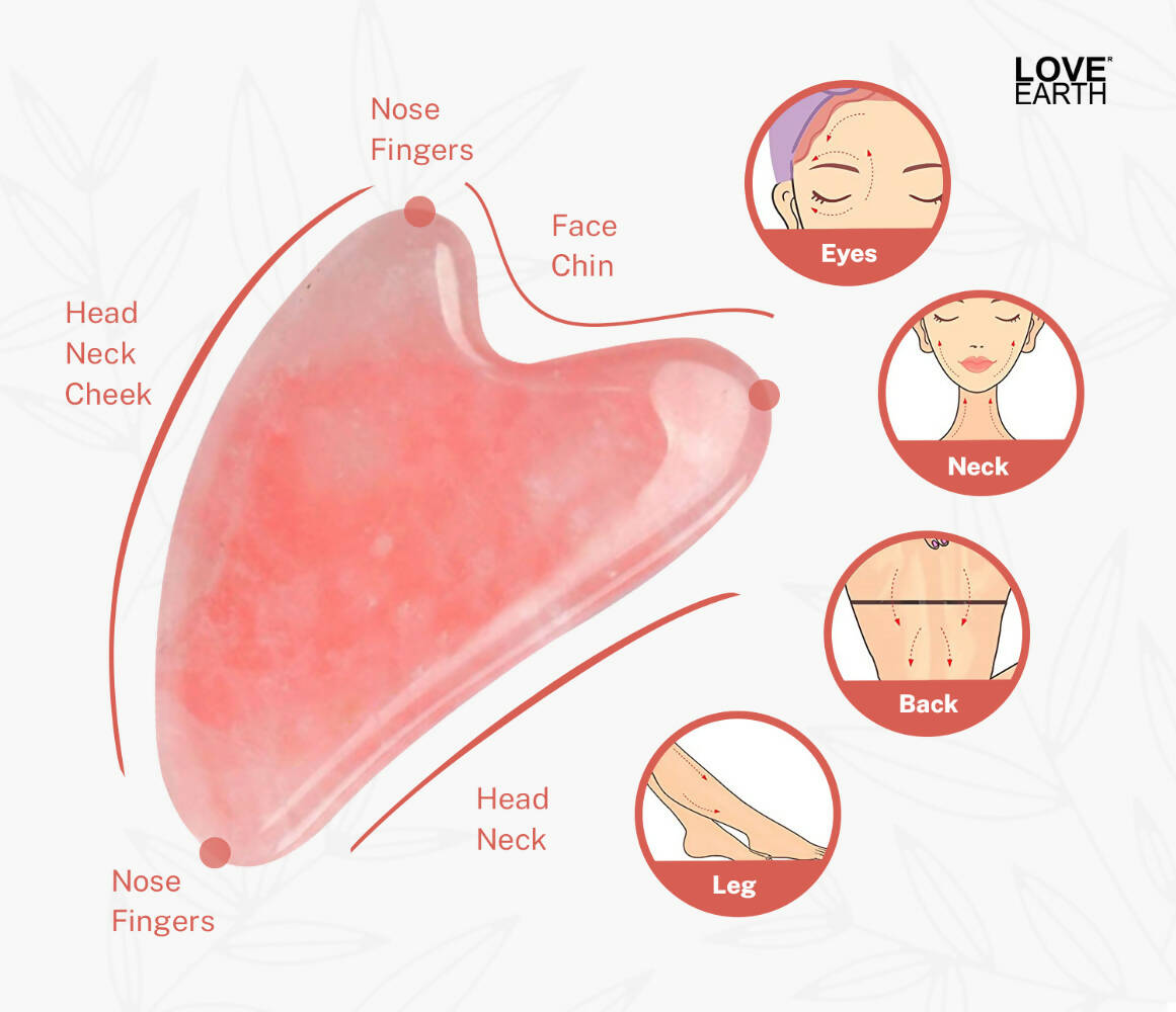 Love Earth Rose Quartz Gua Sha | Grocsy