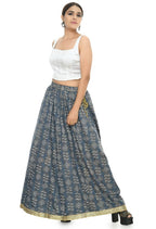 Mominos Fashion Moeza Cotton Grey Printed Lehenga (Lancha) | Grocsy