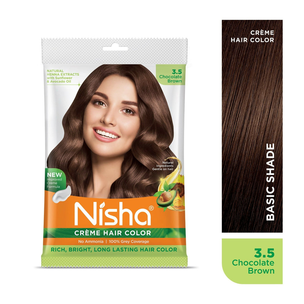 Nisha Creme Hair Color for Women - Chocolate Brown | Grocsy