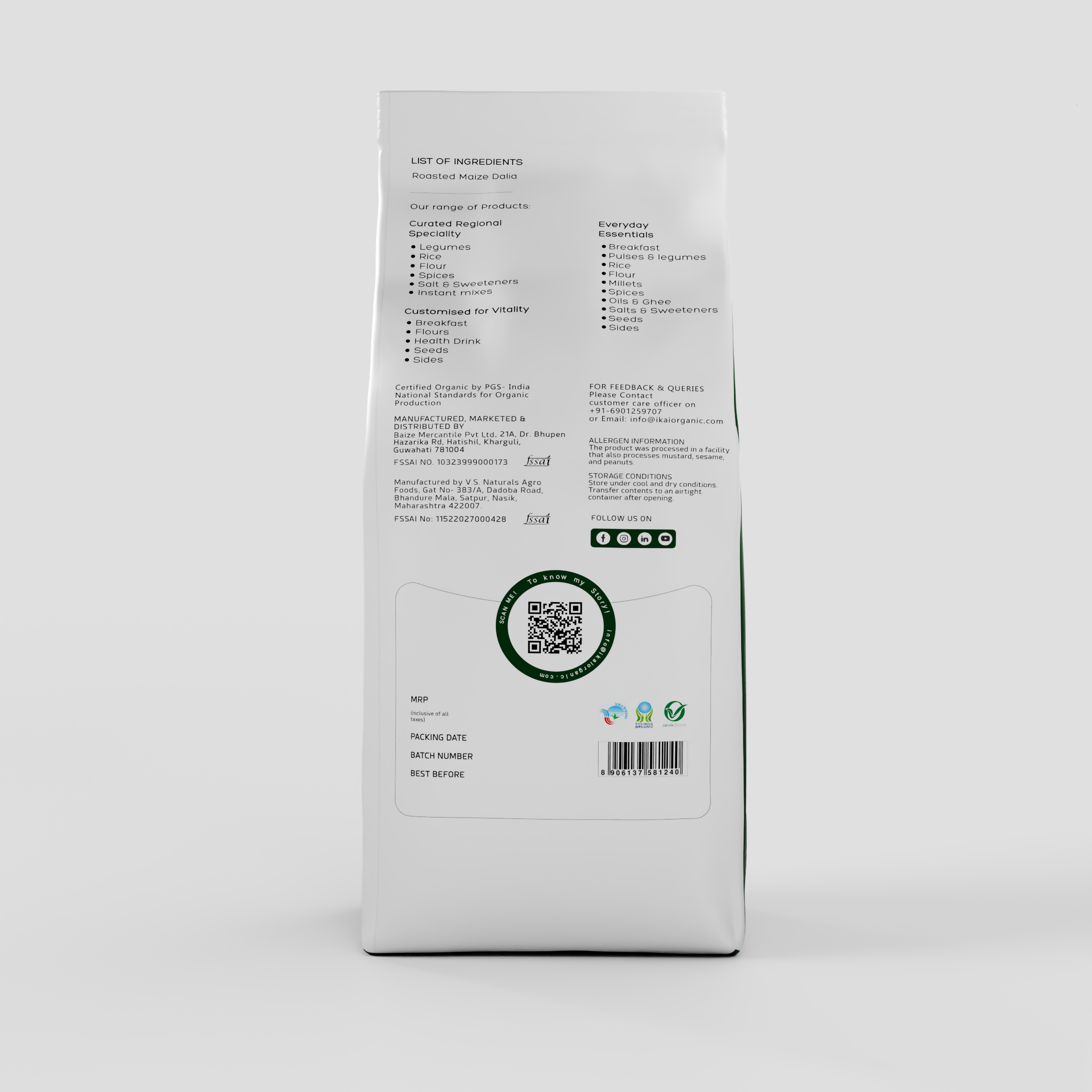 IKAI Organic Roasted Maize Dalia