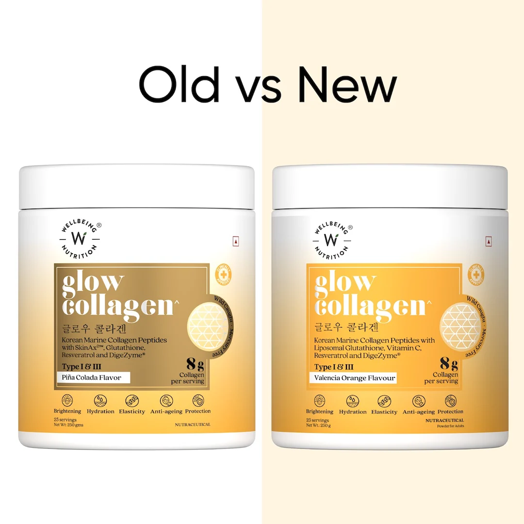 Wellbeing Nutrition Glow Korean Marine Collagen Peptides - Pina Colada Flavor | Grocsy
