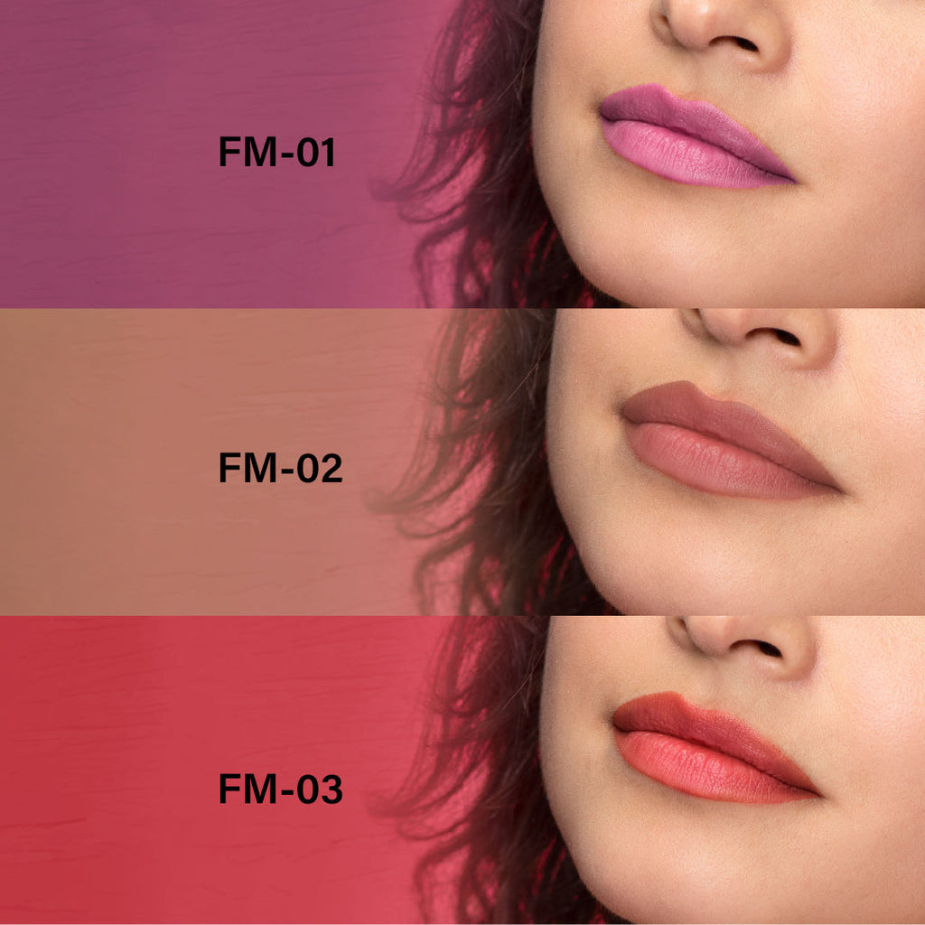 Baked Beauty My Crayon Forget Me Not Super Matte Lip Cream Lipsticks (Set of 3) | Grocsy