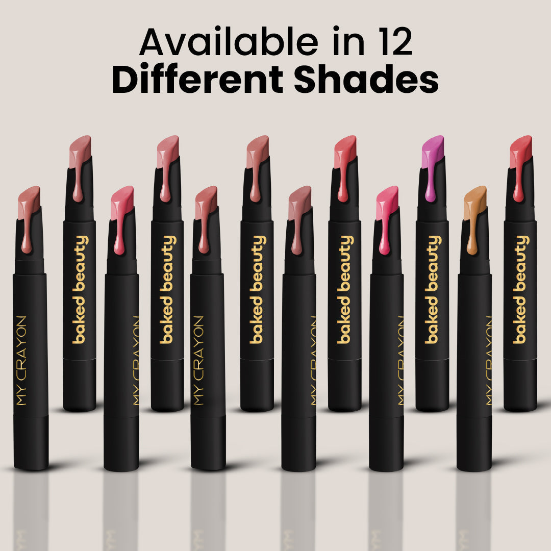 Baked Beauty My Crayon Forget Me Not Super Matte Lip Cream Lipsticks (Set of 3) | Grocsy