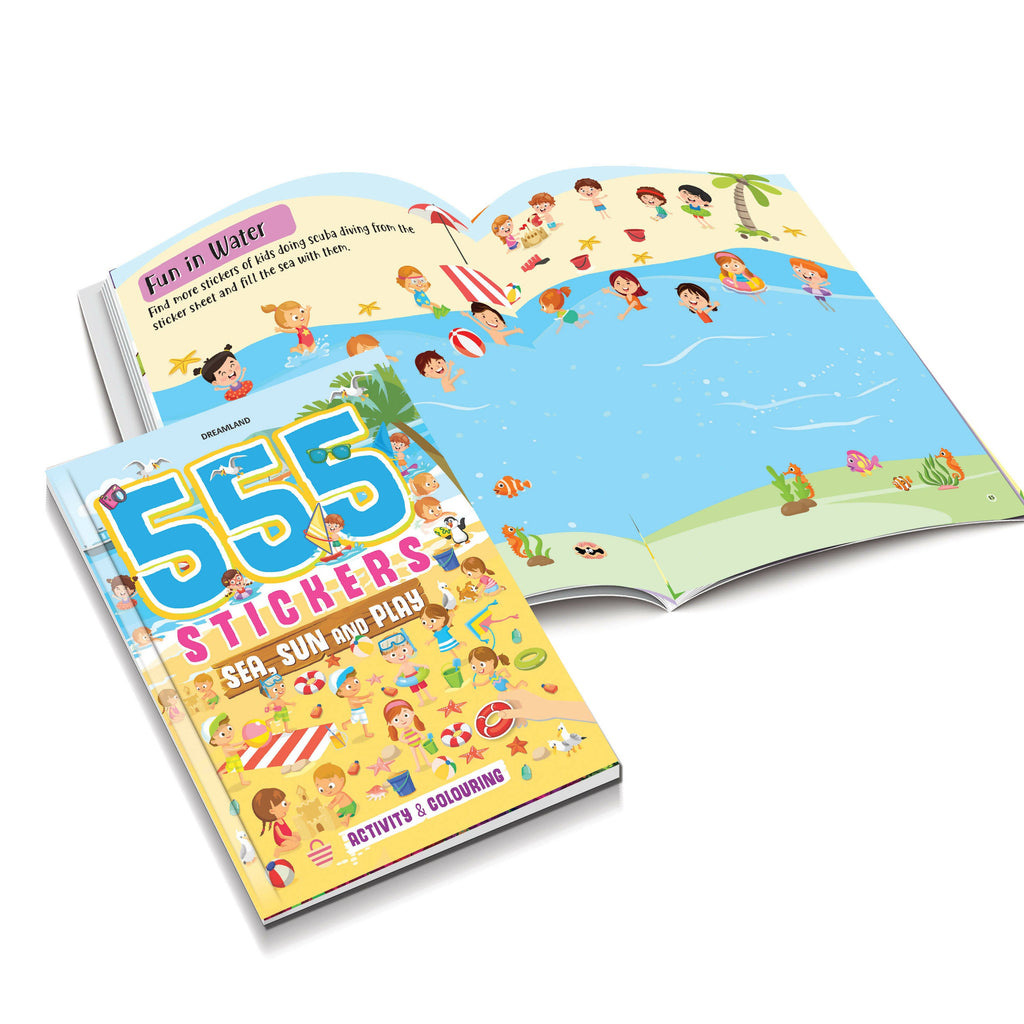 Dreamland 555 Stickers and Activity Books Pack -A Pack of 2 Books : Children Interactive & Activity Book | Grocsy