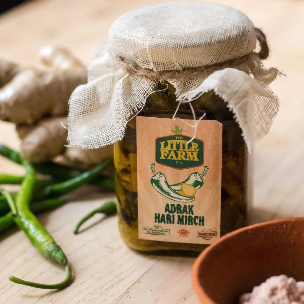 The Little Farm Co Adrak Hari Mirch Pickle | Grocsy