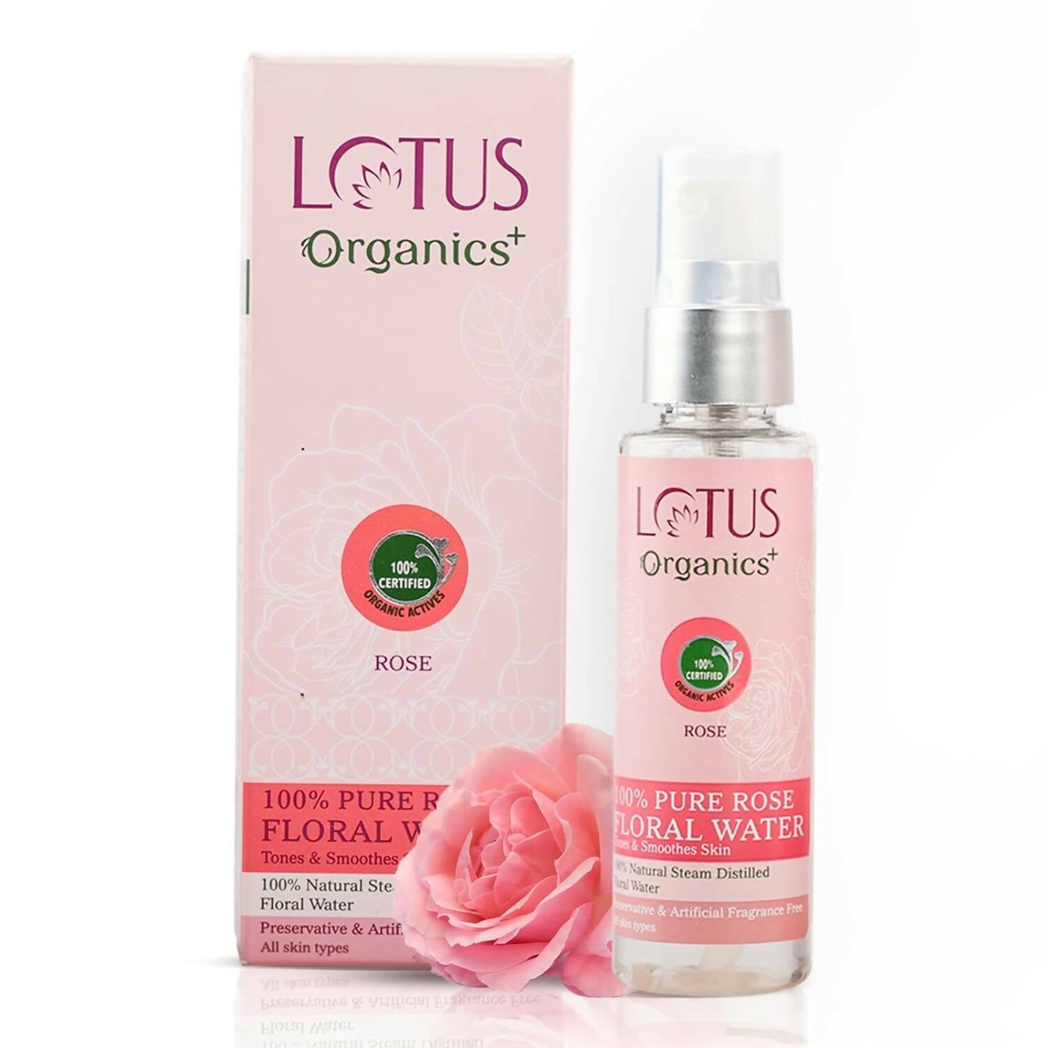 Lotus Organics+ 100% Pure Rose Floral Water | Grocsy