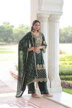 Teeya Creation Womens New Trendy Faux Blooming With Embroidered Work Kurta Set | Grocsy