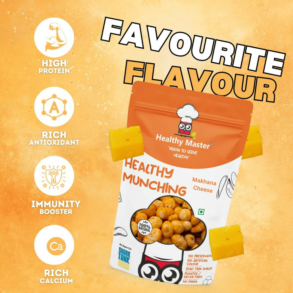 Healthy Master Crispy Makhana – Cheese Flavour Roasted Fox Nuts Snack | Grocsy