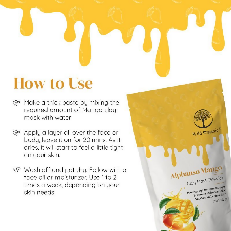 Wild Organic Alphanso Mango Clay Mask Powder | Grocsy
