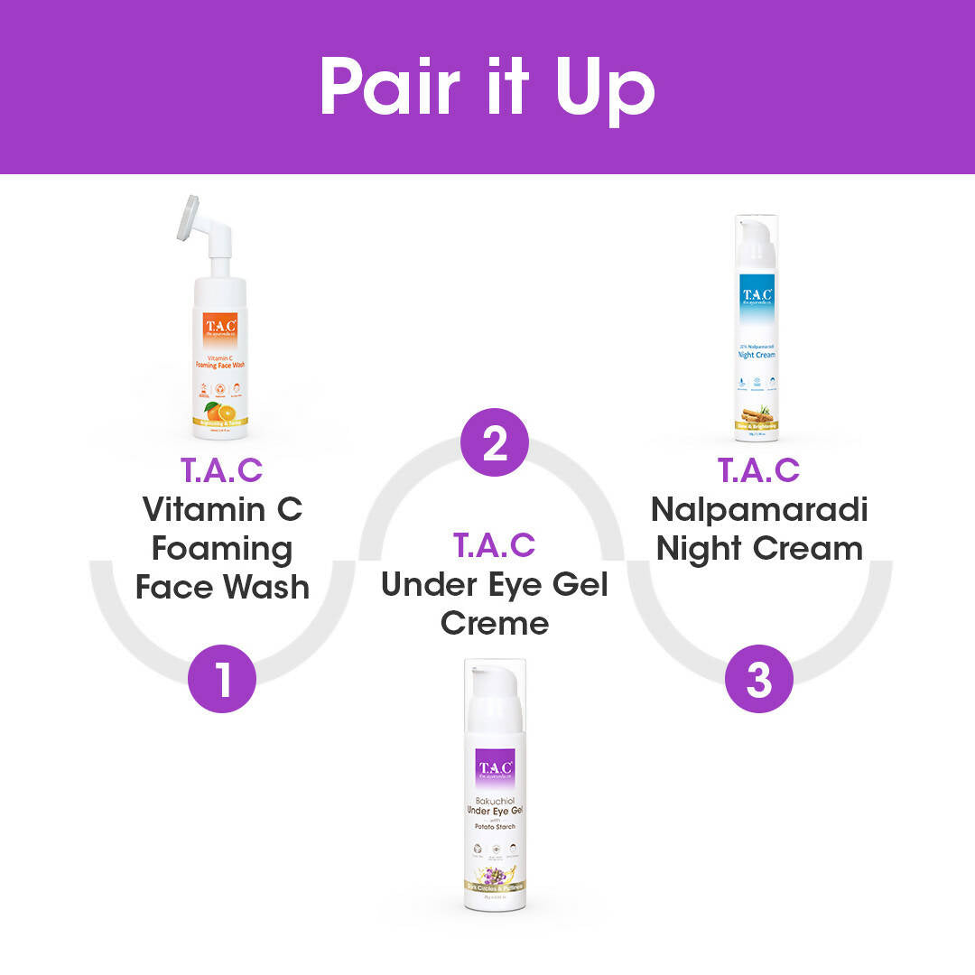 TAC - The Ayurveda Co. Bakuchiol Under Eye Gel with Potato Starch | Grocsy