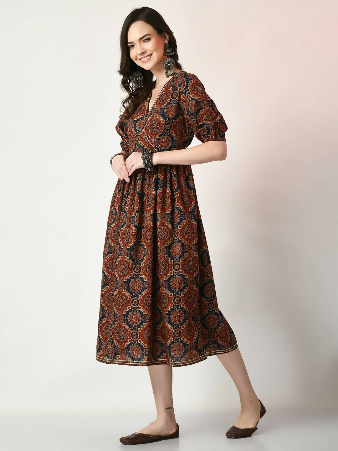 Myshka Women's Multi Empire Printed Dress | Grocsy