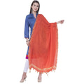 A R Silk Orange Color Golden Border Cotton Dupattas and Chunnis | Grocsy