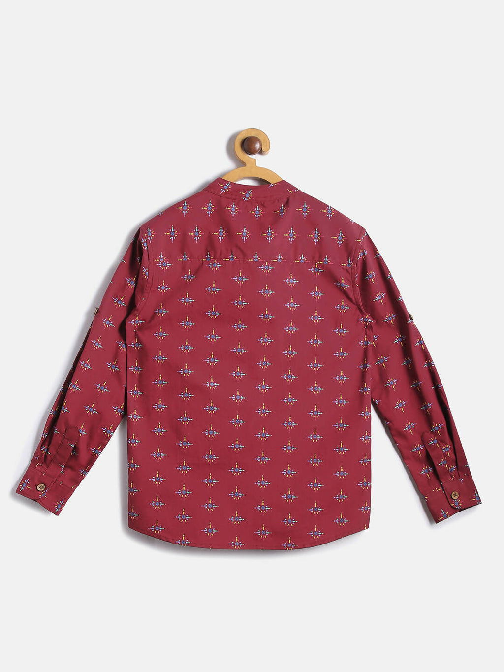 Manet Ethnic Full Sleeves Printed Shirt - Maroon | Grocsy