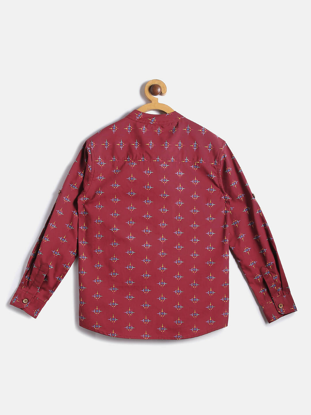 Manet Ethnic Full Sleeves Printed Shirt - Maroon | Grocsy