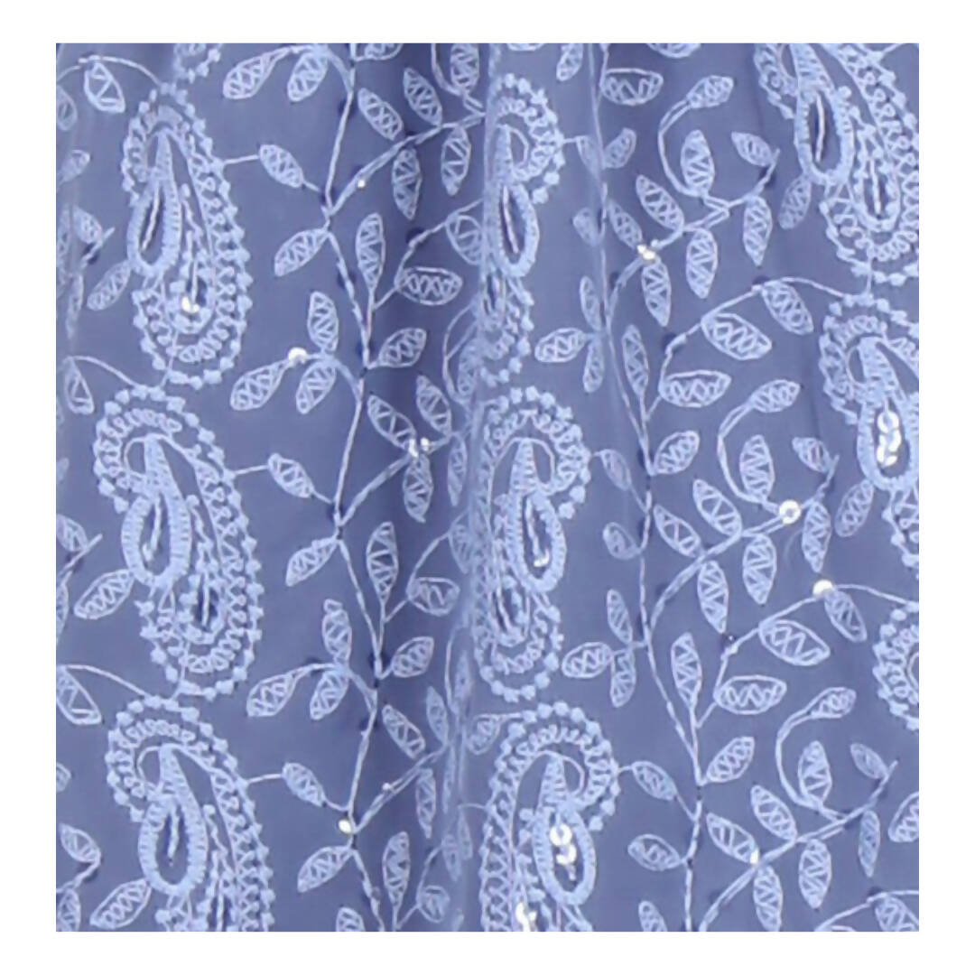 Akarshan viscose Lukhnowi Chikankari Anarkali kurta with Leggings - Grey | Grocsy