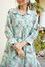 Vaasva Women Mint Muslin Printed Shirt & Pant Set | Grocsy