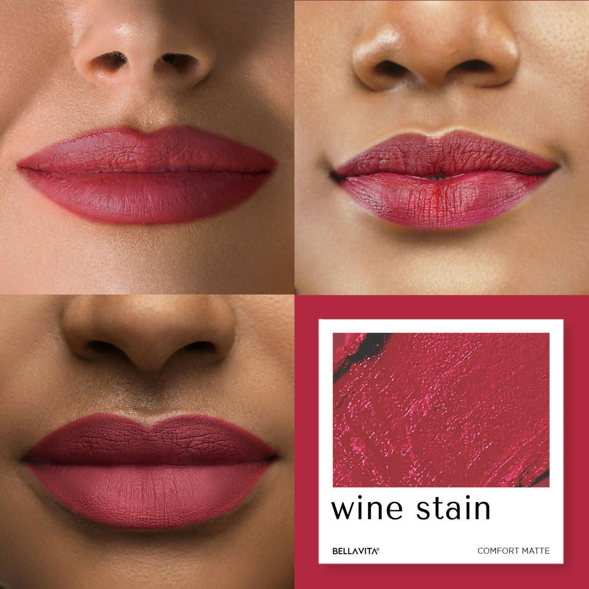 Bella Vita Organic Comfort Matte Bullet Lipstick - Wine Stain | Grocsy