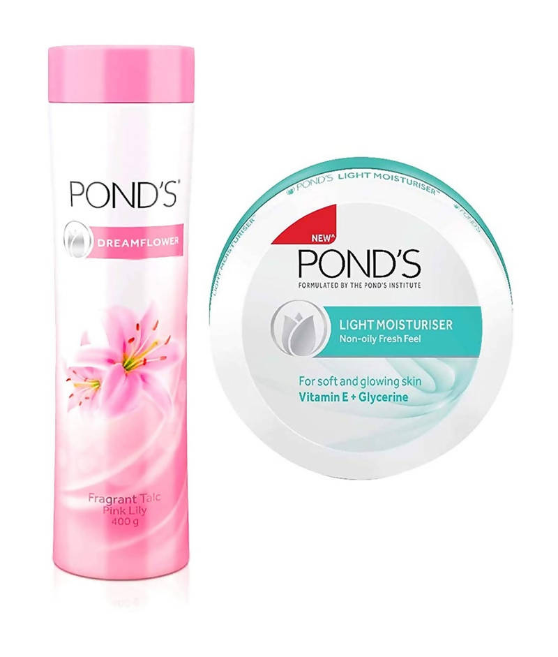 Ponds Dreamflower Fragrant Talcum Powder Pink Lily And Light Moisturiser | Grocsy