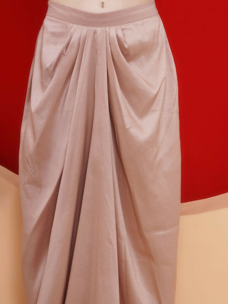 Joban Fashion Purple and Rose Gold Skirt set with Cape | Grocsy