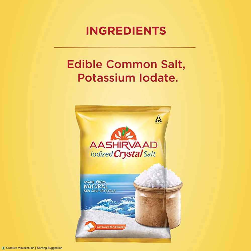 Aashirvaad Iodized Crystal Salt | Grocsy
