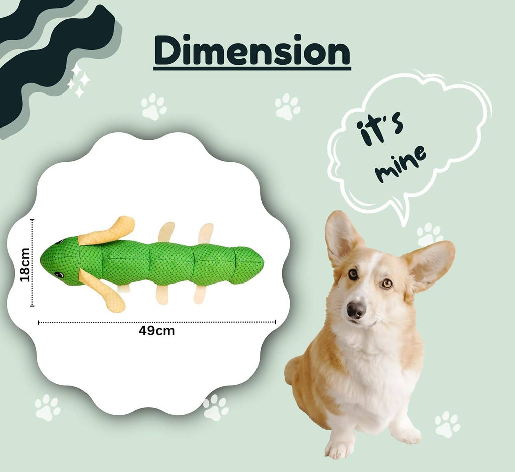 Foodie Puppies Caterpillar Crinkle Squeaky Plush Dog Toy | Grocsy