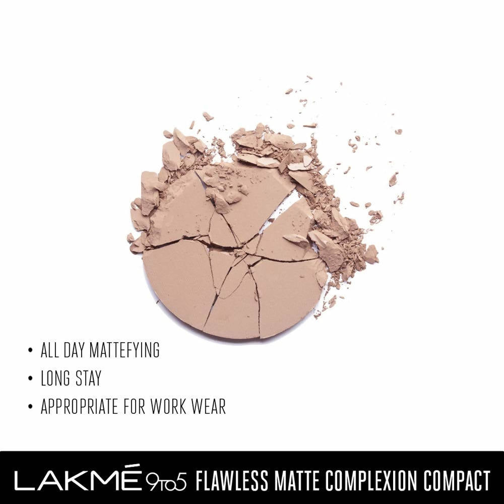 Lakme 9 To 5 Flawless Matte Complexion Compact - Almond | Grocsy