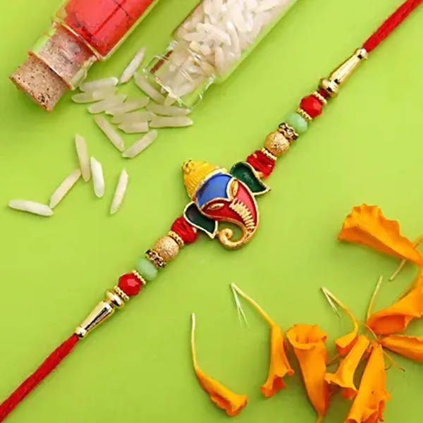 Divine Lord Ganesha Rakhi & Soan Papdi | Grocsy