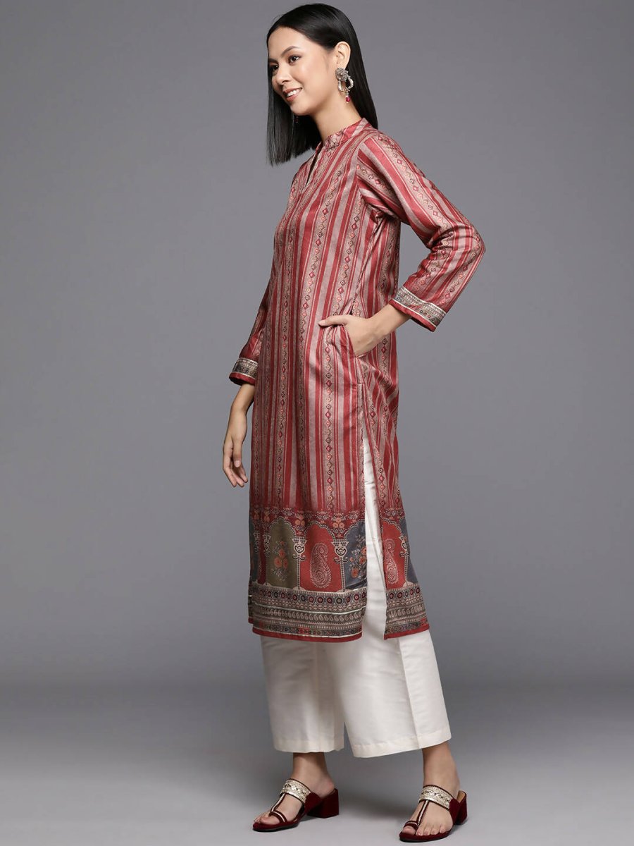 Ahalyaa Women's Traditional wear Kurta - Maroon | Grocsy