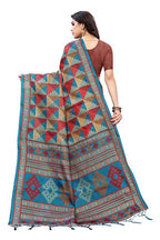 Vamika Multicolor Kalamkari Print With Jhalar Khadi Silk Saree (TANISHA RED) | Grocsy