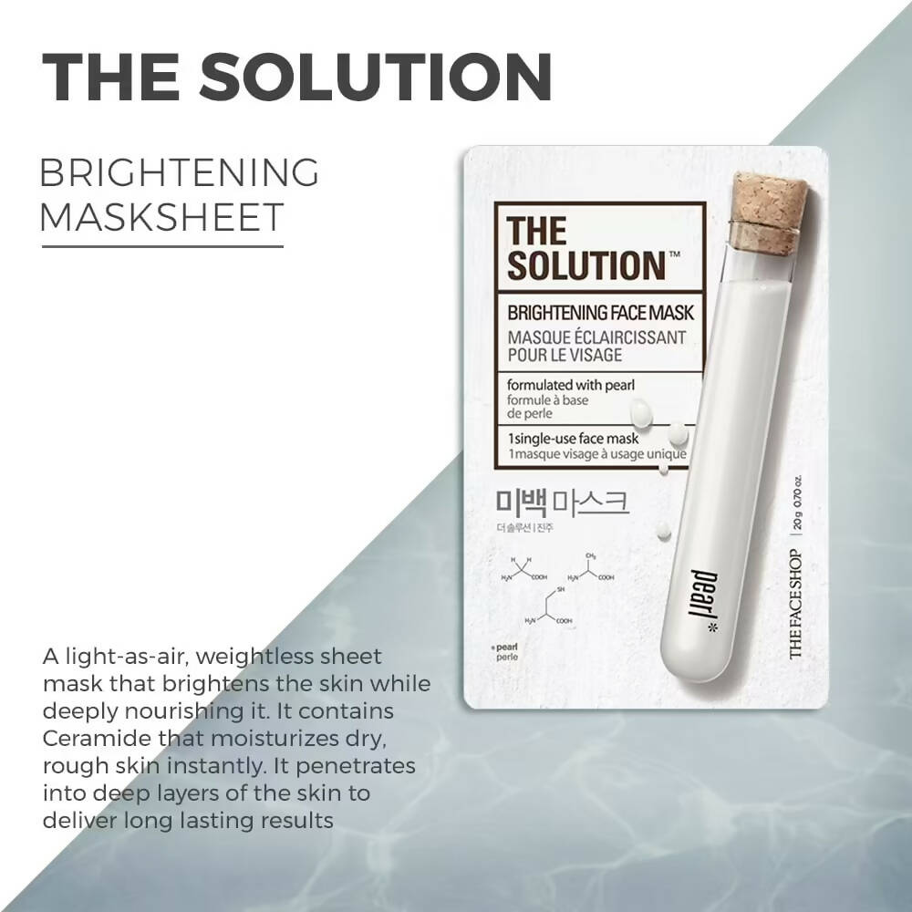 The Face Shop The Solution Brightening Pearl Face Mask - Korean Skincare | Grocsy