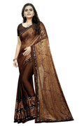 Vamika Brown Lycra Designer Saree | Grocsy