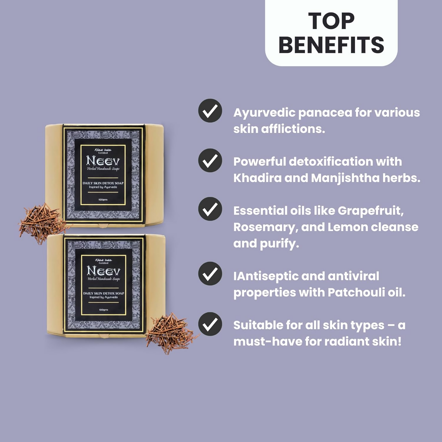 Neev Herbal Handmade Soaps Daily Skin Detox | Grocsy