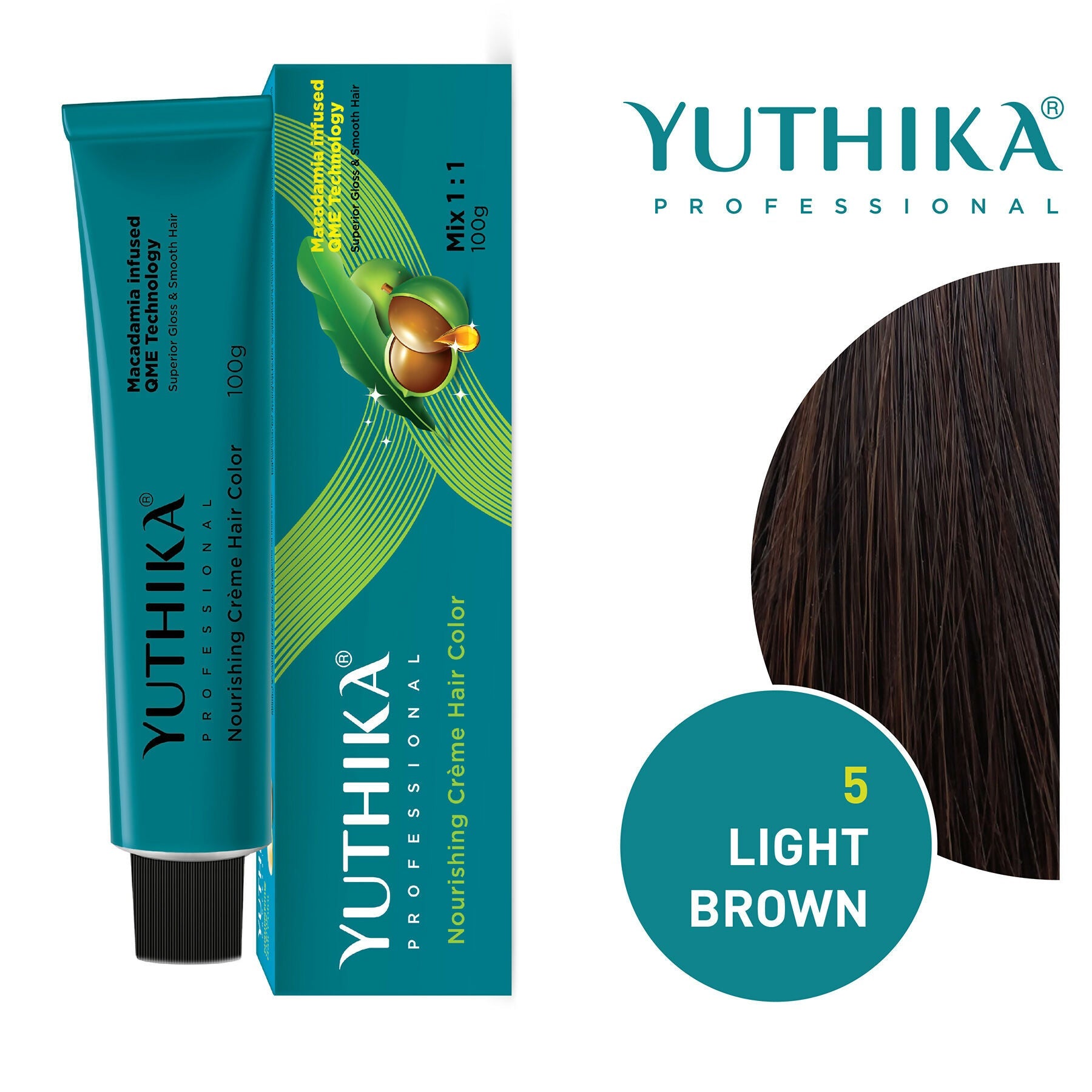 Yuthika Professional Creme Hair Colour - Light Brown | Grocsy