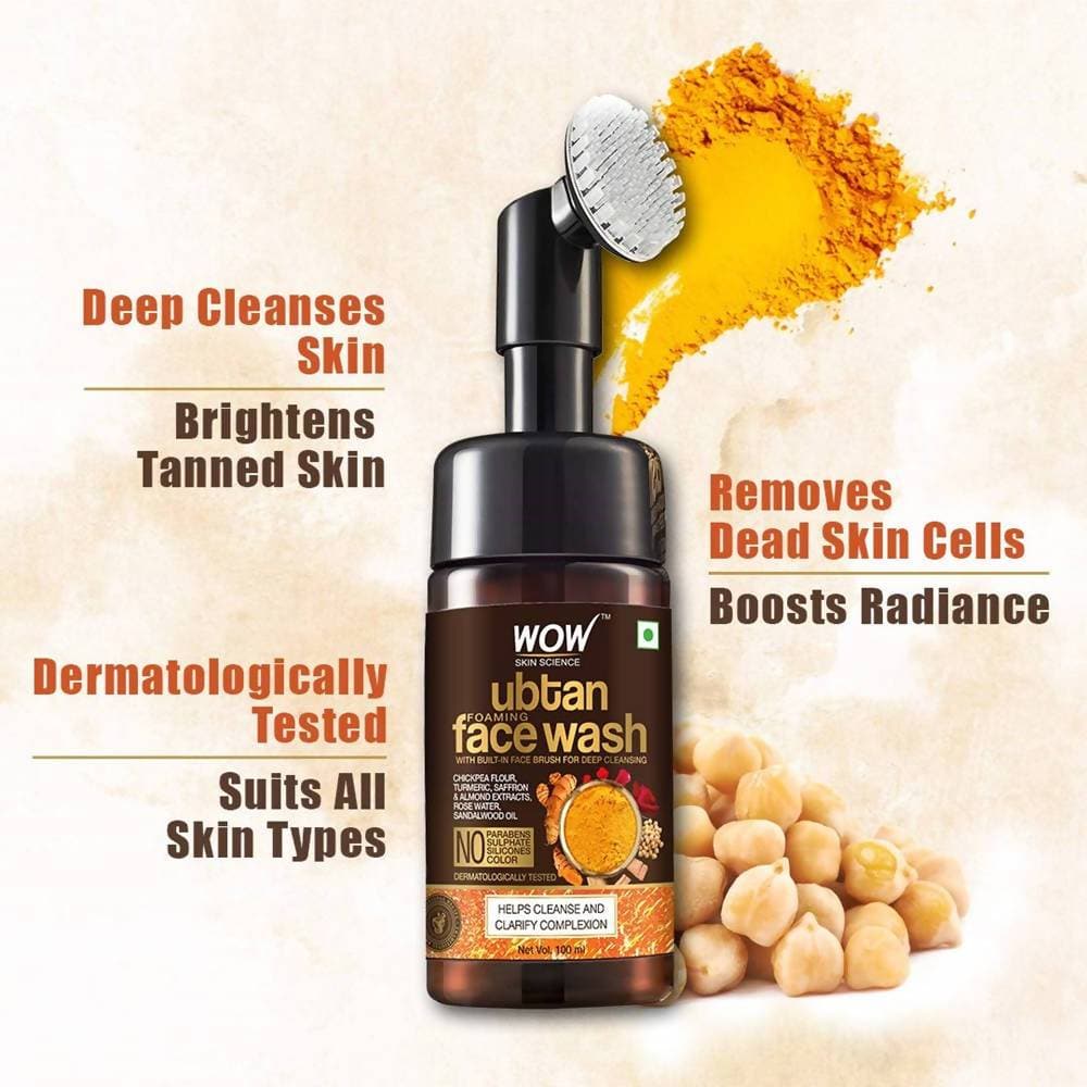 Wow Skin Science Ubtan Foaming Face Wash | Grocsy