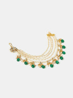 Ruby Raang Green Emerald Gold Plated Kaan Chain | Grocsy