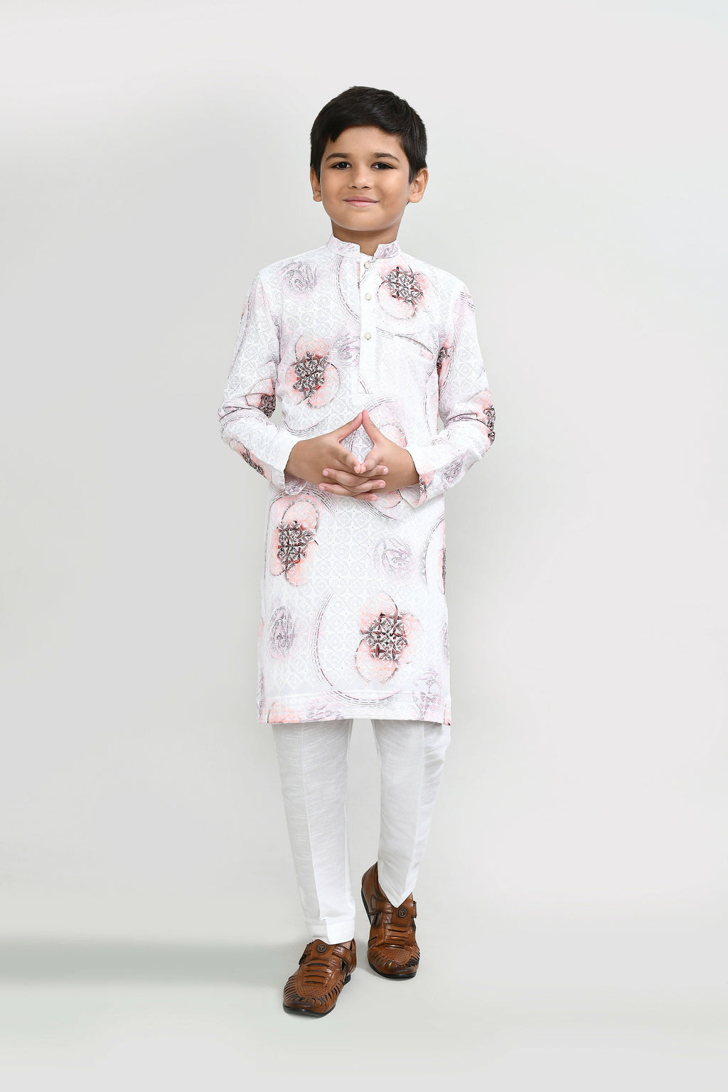 Joban Fashion Cotton White Kurta With Straight Fit Pant | Grocsy