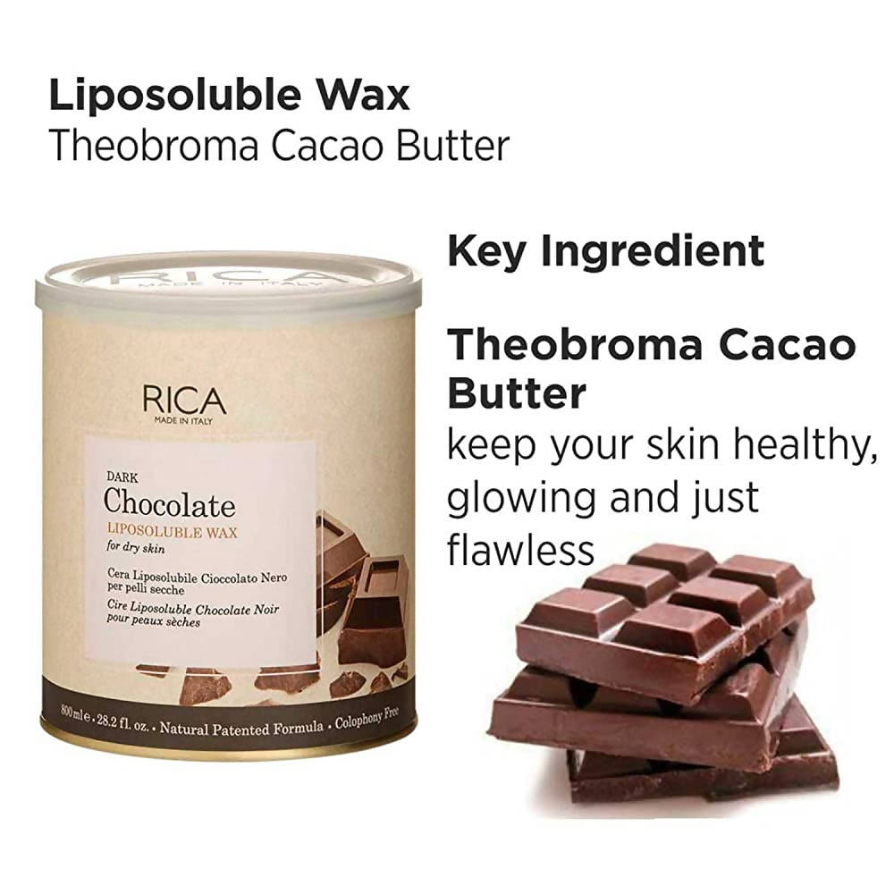 Rica Dark Chocolate Liposoluble Wax for Dry Skin | Grocsy