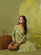 Myshka Women's Multi Printed Cotton Straight Party Kurta Set With Dupatta | Grocsy