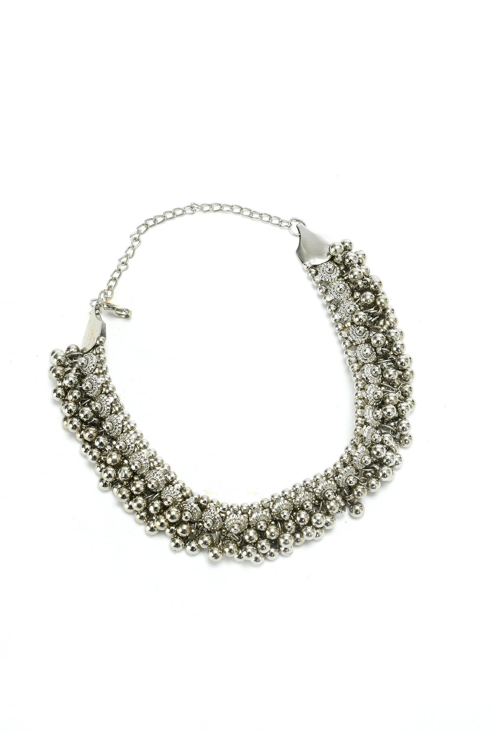 Mominos Fashion Johar Kamal Silver-Plated Brass Finish Ghungroo Work Choker For Women | Grocsy