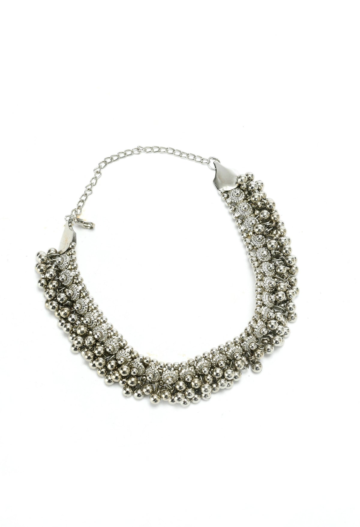 Mominos Fashion Johar Kamal Silver-Plated Brass Finish Ghungroo Work Choker For Women | Grocsy