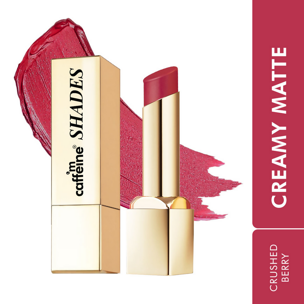mCaffeine Shades Creamy Matte Kiss Bullet Lipstick Moisturizing Lightweight - Crushed Berry | Grocsy
