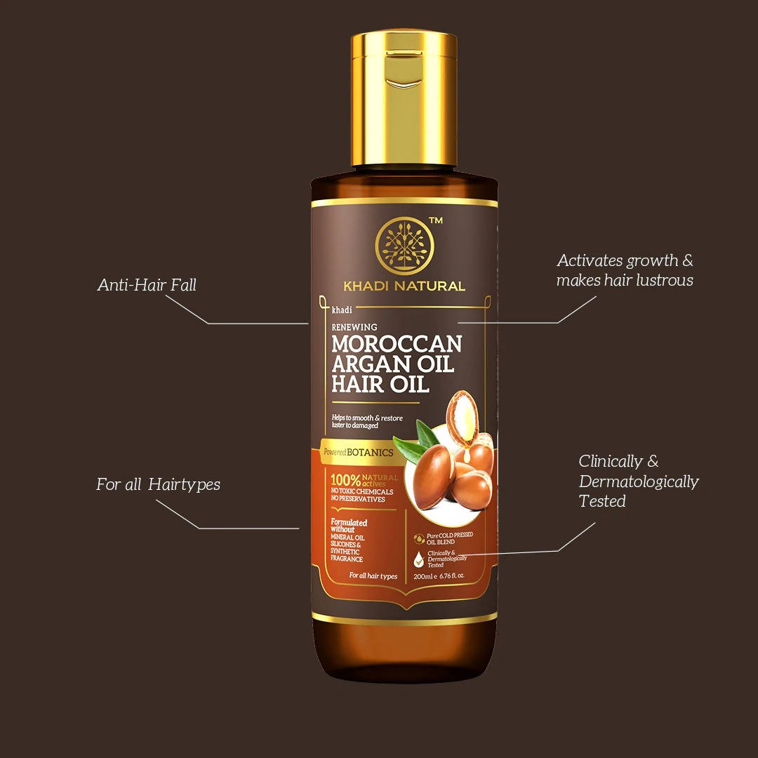Khadi Natural Moroccan Argan Hair Oil | Grocsy