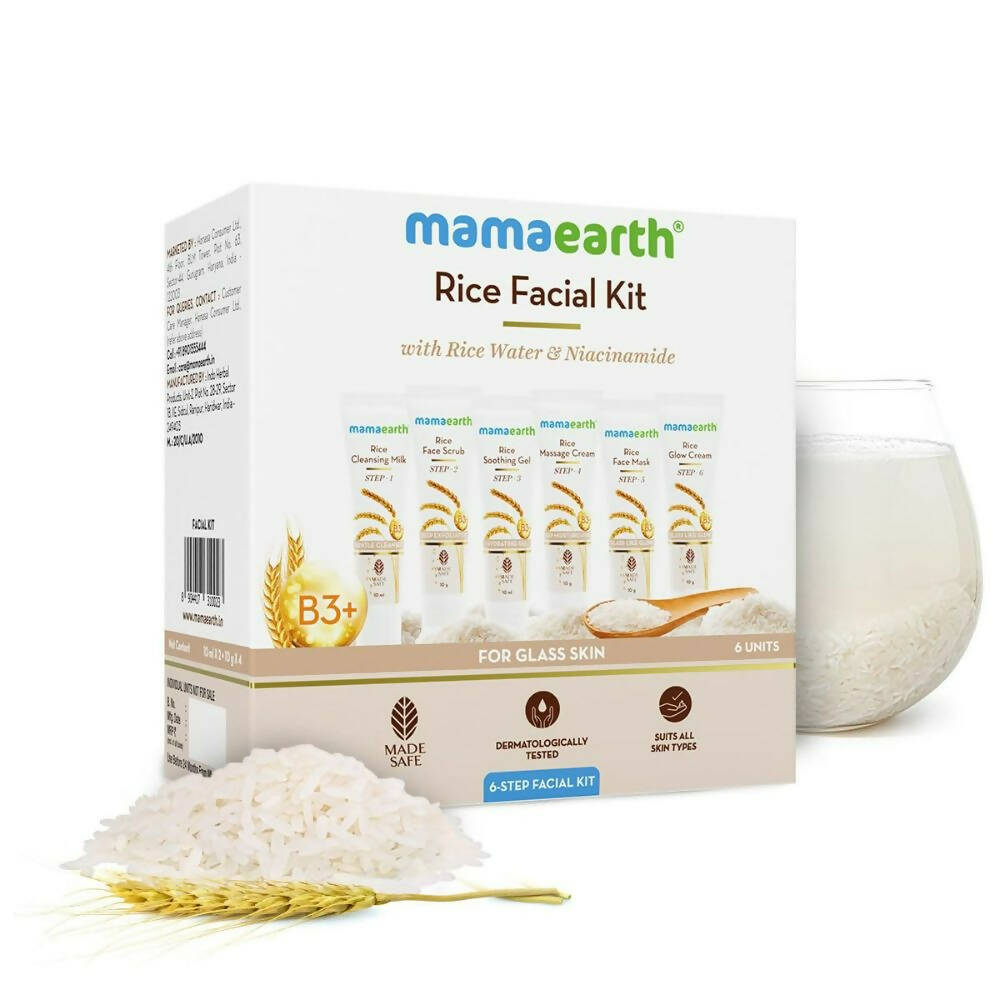 Mamaearth Rice Facial Kit With Rice Water & Niacinamide | Grocsy