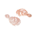 Rose Gold Diamond Chand Earrings- Ruby Raang | Grocsy