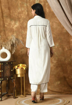 Joban Fashion White Cotton Rayon Kurta Set | Grocsy